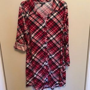 Soft Flannel Shirt Dress